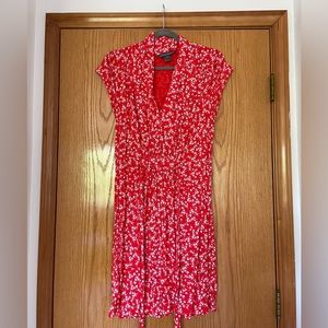 Red And White Floral Dress